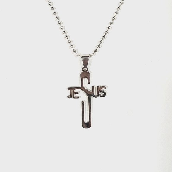 Titanium Steel Cross Pendant Necklace, amazing grace. - Picture 2 of 5